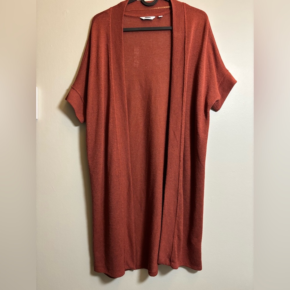 Banana Republic Rust Open-Front Short Sleeve Cardigan